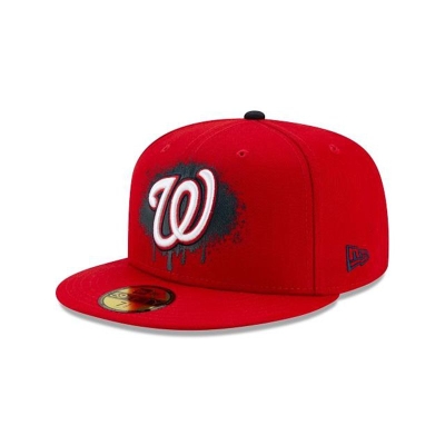 Washington Nationals Gorra | New Era MLB Drip Front 59fifty Fitted Cap Mexico - Rojos